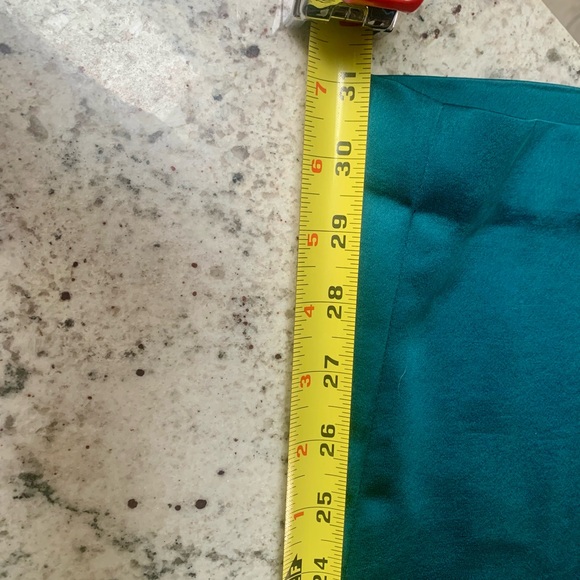 BNWOT Express Turquoise Teal Satin Wide Leg Pants - Picture 8 of 10